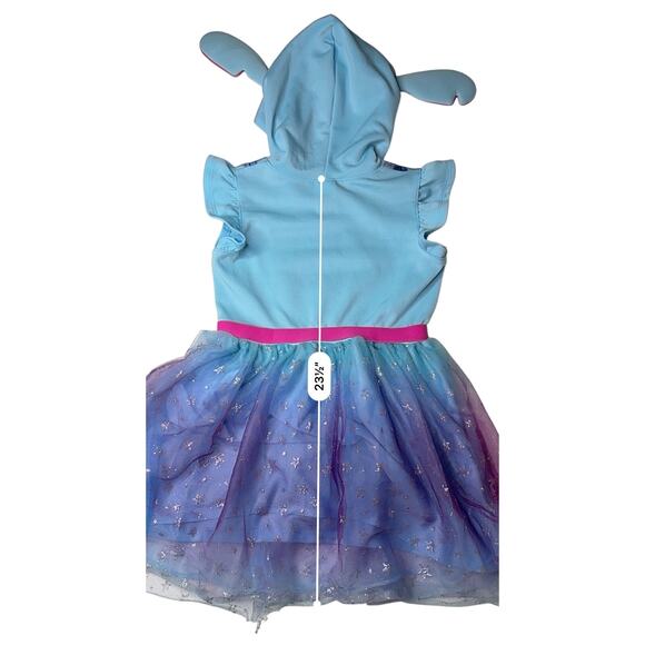Disney Lilo & Stitch Blue Shirt Sleeve Dress 7-8 Princess Cosplay Fantasy Casual - Picture 4 of 9